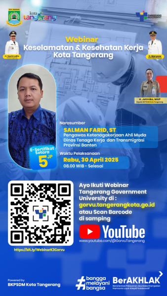 Tunjang Produktivitas Kinerja, BKPSDM Kota Tangerang Gelar Webinar Keselamatan dan Kesehatan Kerja